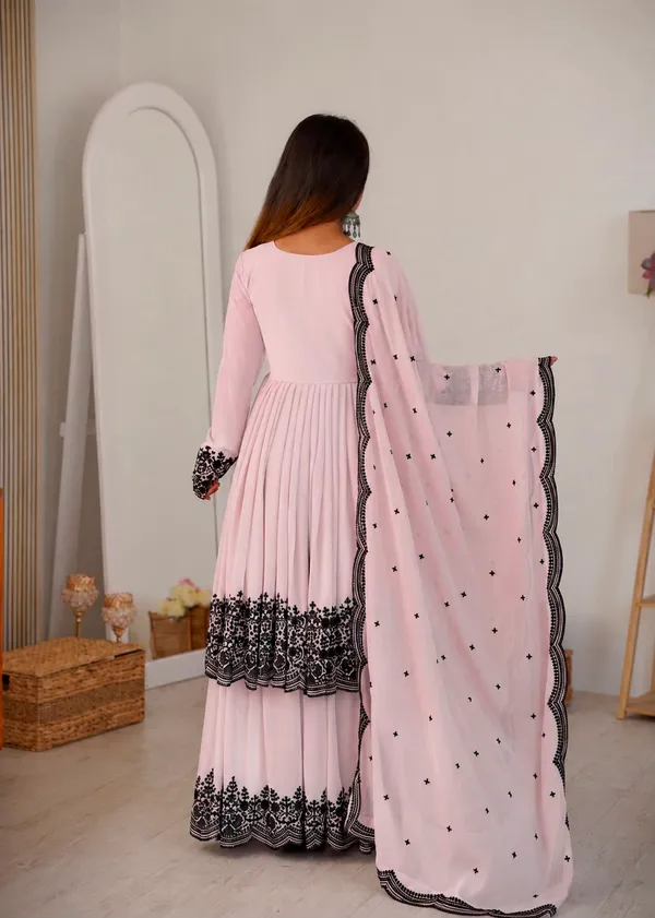 Pink_Faux_Georgette_Flared_Anarkali_Suit_Set_For_Women