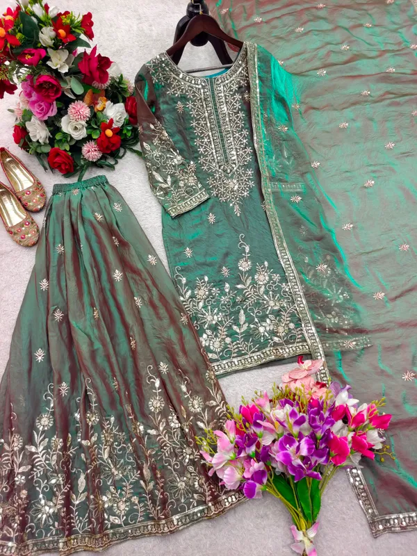 Sage_Green_Silk_Embroidered_Kurta_Sharara_Set_For_Women