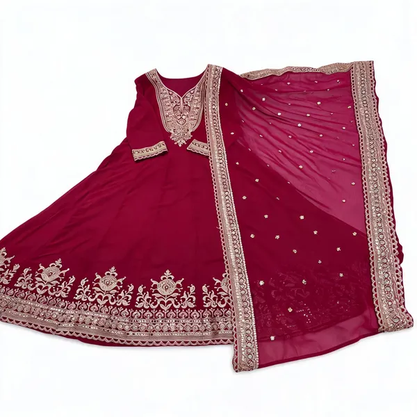 Maroon_Faux_Georgette_Embroidered_Anarkali_Suit_Set_For_Women