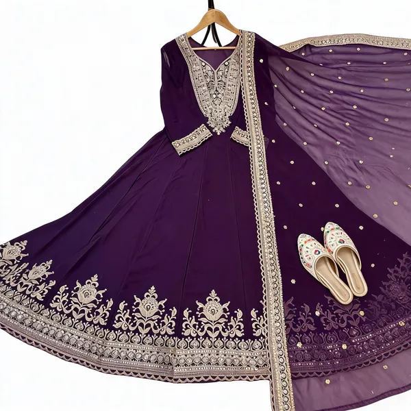 Purple_Faux_Georgette_Flared_Anarkali_Suit_For_Women
