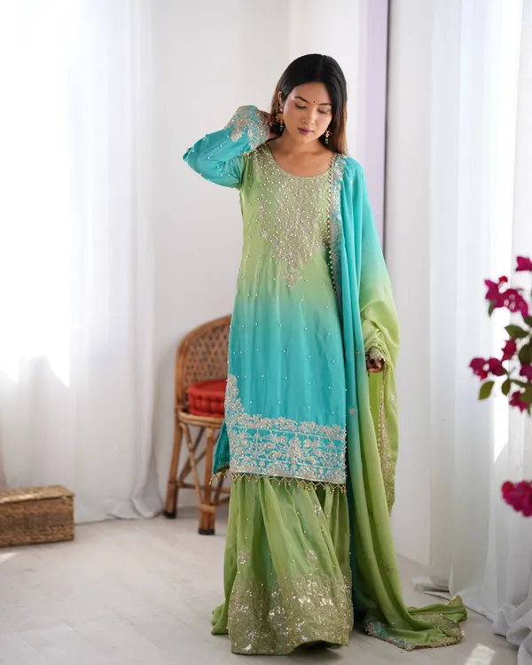 Green_Chinnon_Silk_Ombre_Anarkali_Suit_For_Women