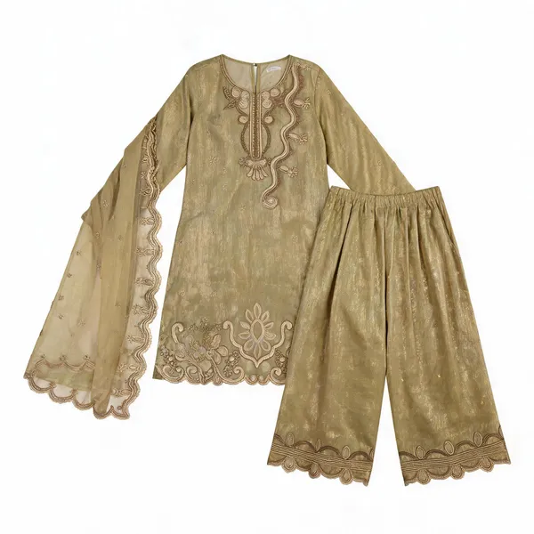 Olive_Embroidered_Straight_Kurta_Set_For_Women