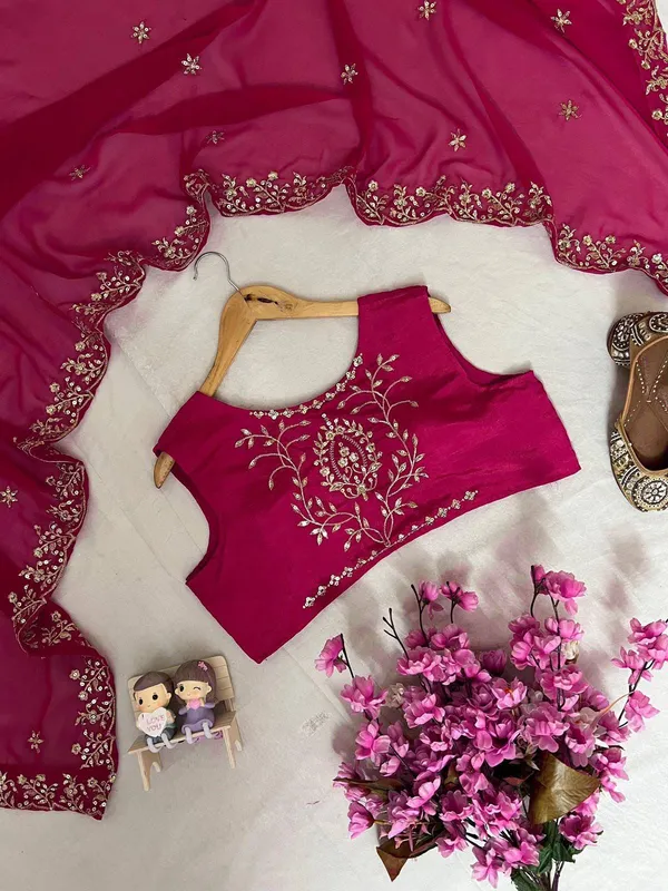 Magenta_Chinon_Georgette_Anarkali_Embroidered_Suit_Set_For_Women
