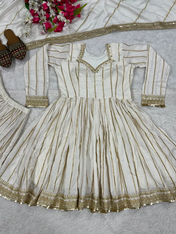 Ivory_Vichitra_Silk_Flared_Anarkali_Suit_Set_For_Women
