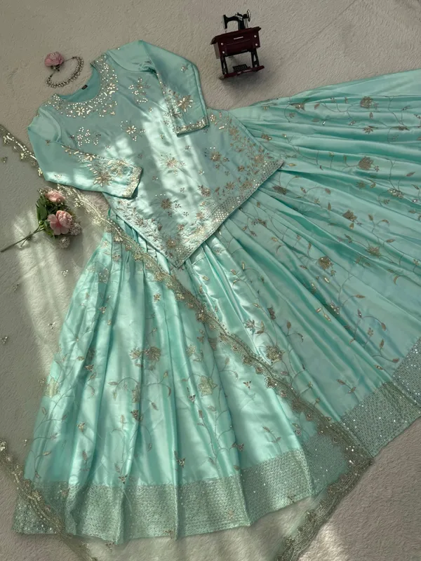 Aqua_Satin_Flared_Embroidered_Lehenga_Choli_For_Women