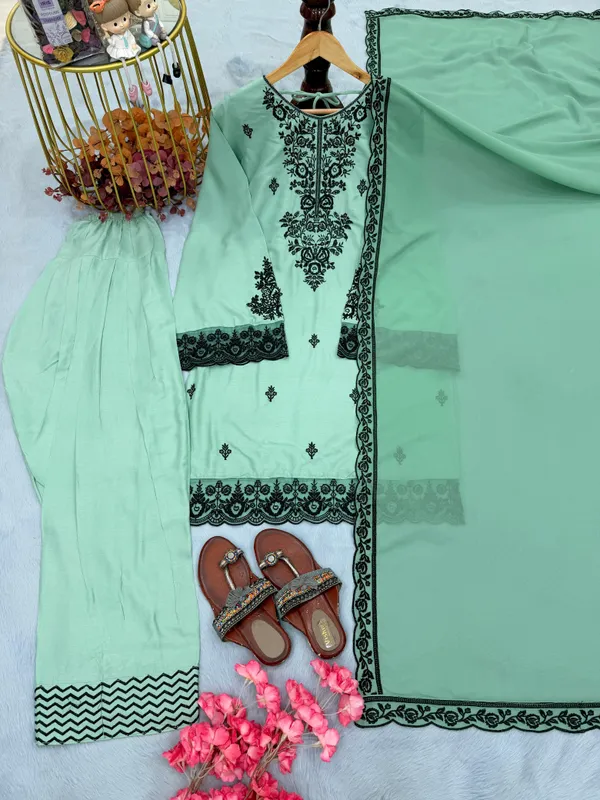 Mint_Green_Rayon_Straight_Fit_Salwar_Suit_Set_For_Women