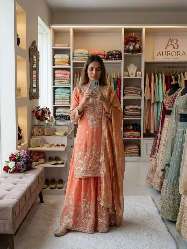 Coral_Silk_Embroidered_Gharara_Set_For_Women