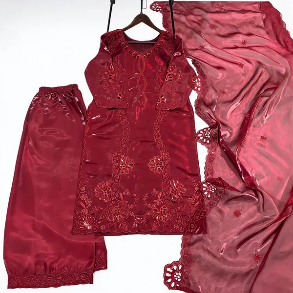 Maroon_Silk_Embroidered_Straight_Suit_Set_For_Women