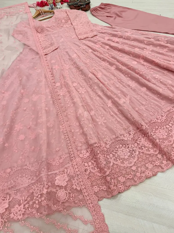 Pink_Georgette_Organza_Flared_Anarkali_Suit_For_Women
