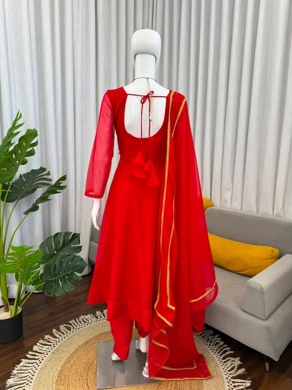 Red_Tibby_Silk_Flared_Anarkali_Kurta_Set_For_Women