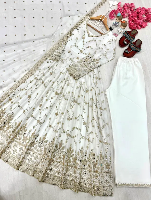 Ivory_Chinon_Silk_Flared_Embroidered_Anarkali_Suit_Set_For_Women