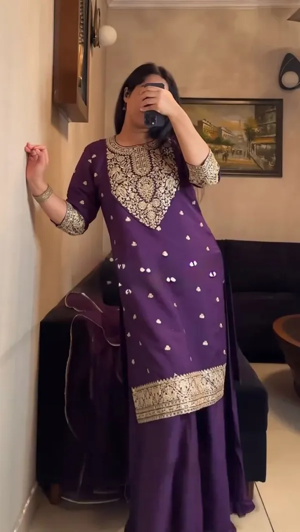Purple_Faux_Georgette_Straight_Kurta_Set_For_Women