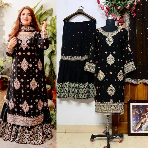 Black_Georgette_Embroidered_Sharara_Suit_Set_For_Women