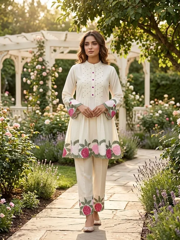 White_Roman_Cotton_Relaxed_Kurta_Set_For_Women