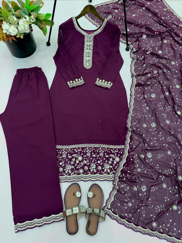 Purple_Georgette_Straight_Suit_Set_For_Women
