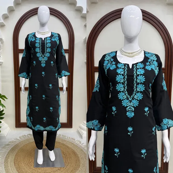 Black_Roman_Silk_Embroidered_Straight_Kurta_Set_For_Women