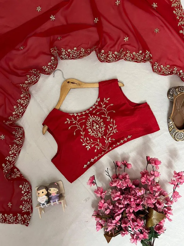 Red_Chinon_Georgette_Straight_Embroidered_Kurta_Set_For_Women