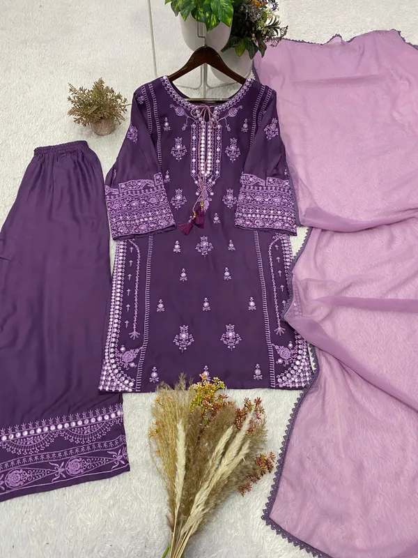 Purple_Rayon_Printed_Straight_Kurta_Set_For_Women
