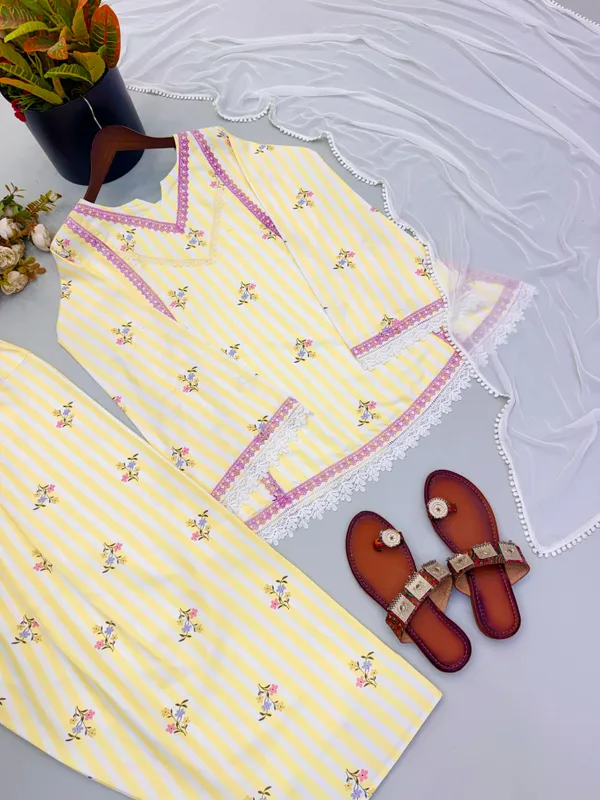 Yellow_Crepe_Straight_Printed_Kurta_Set_For_Women