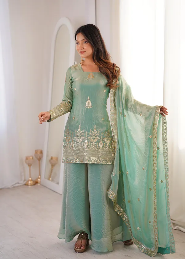 Mint_Green_Fendi_Silk_Straight_Embroidered_Kurta_Set_For_Women