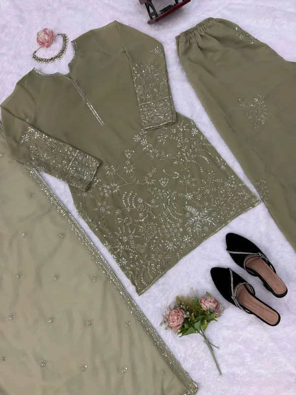 Sage_Green_Silk_Straight_Kurta_Set_For_Women