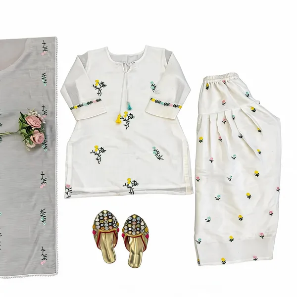 White_Cotton_Embroidered_Kurta_Palazzo_Set_For_Women