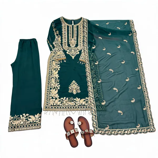 Teal_Faux_Georgette_Straight_Salwar_Suit_Set_For_Women