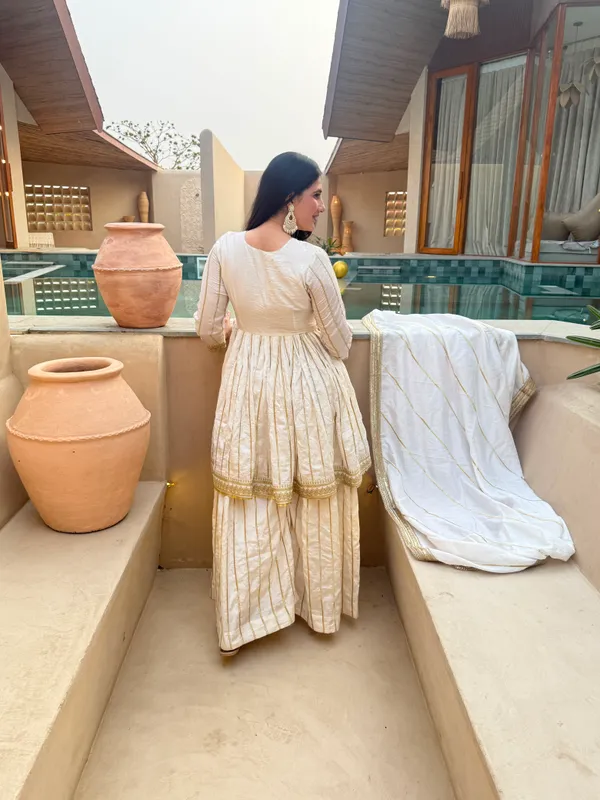 Ivory_Vichitra_Silk_Flared_Anarkali_Suit_Set_For_Women