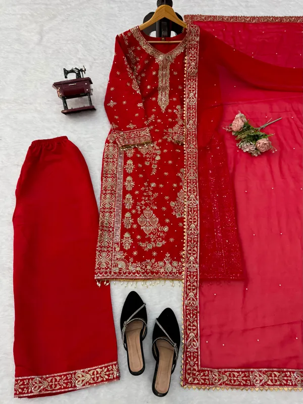Red_Roman_Silk_Embroidered_Straight_Salwar_Suit_Set_For_Women