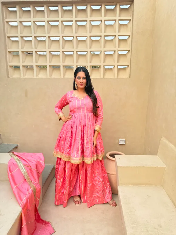 Pink_Vichitra_Silk_Flared_Anarkali_Sharara_Set_For_Women