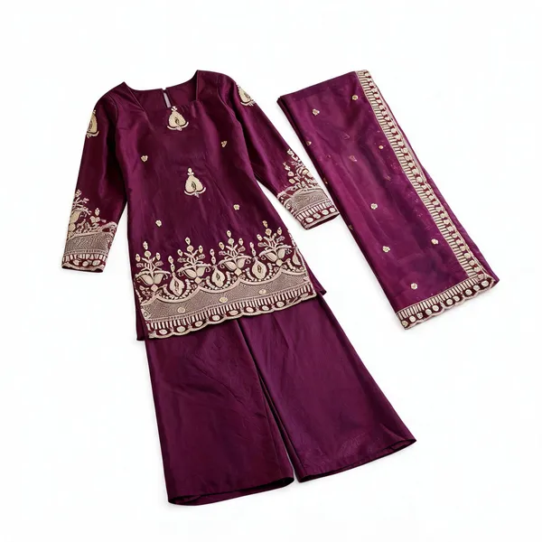 Purple_Fendi_Silk_Straight_Embroidered_Kurta_Set_For_Women