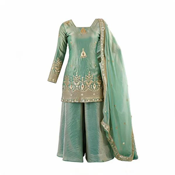 Mint_Green_Fendi_Silk_Straight_Embroidered_Kurta_Set_For_Women