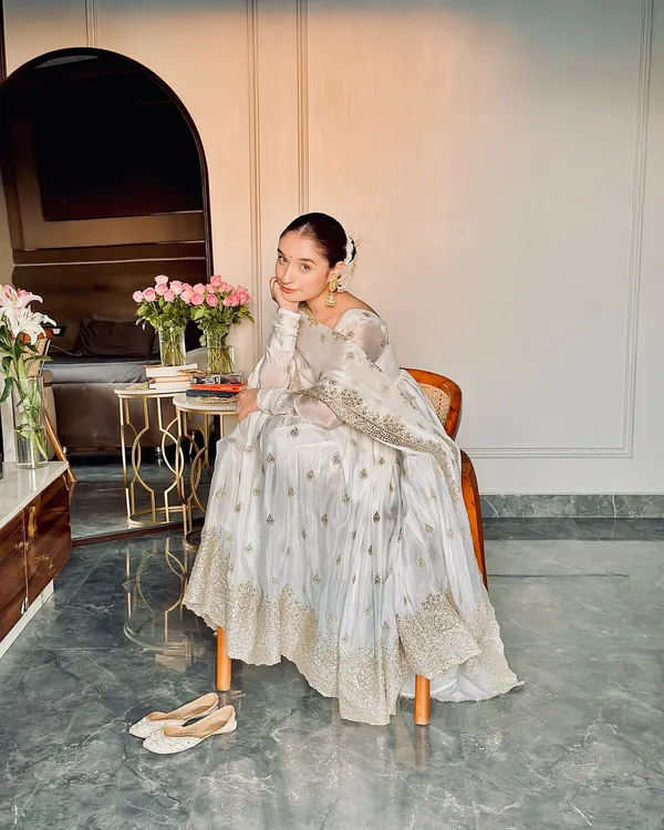 White_Chinnon_Silk_Flared_Anarkali_Suit_For_Women