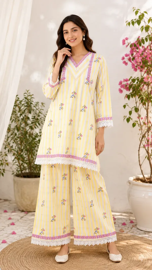 Yellow_Crepe_Straight_Printed_Kurta_Set_For_Women