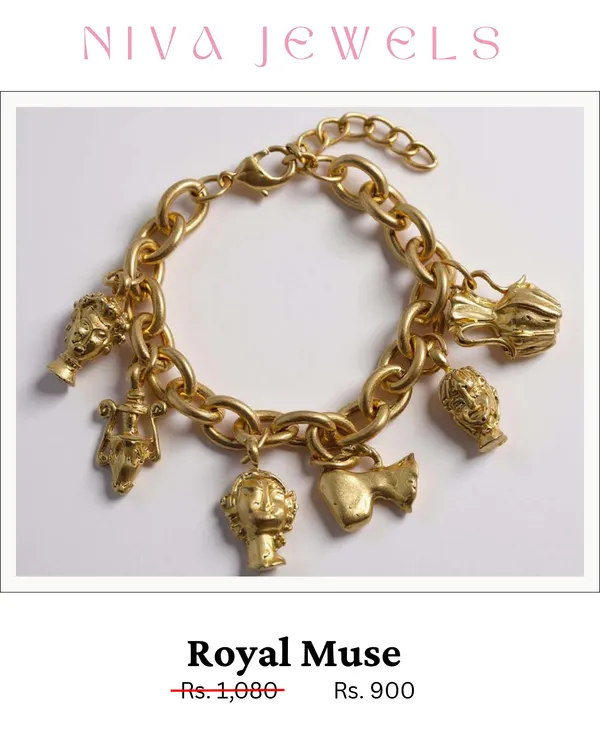 Gold_Stainless_Steel_Chunky_Charm_Bracelet_For_Women