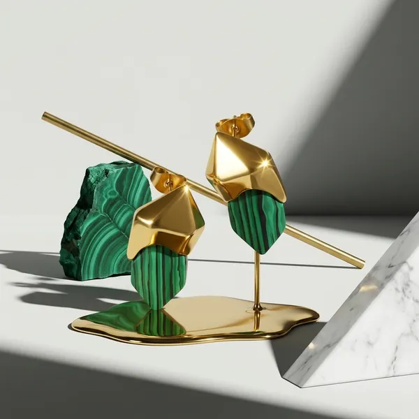 Green_Gold_Electroplated_Geometric_Drop_Earrings_For_Women