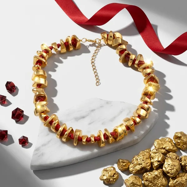 Gold_Electroplated_Chunky_Beaded_Necklace_For_Women