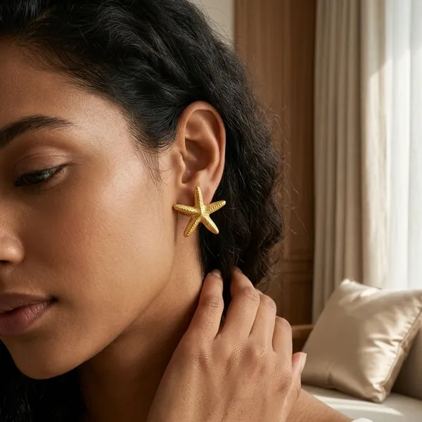 Gold_Stainless_Steel_Starfish_Stud_Earrings_For_Women