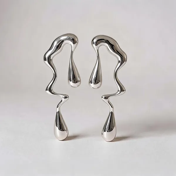 Silver_Stainless_Steel_Wave_Hoop_Earrings_For_Women