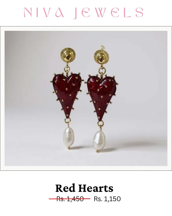 Gold_Red_Stainless_Steel_Heart_Pearl_Drop_Earrings_For_Women