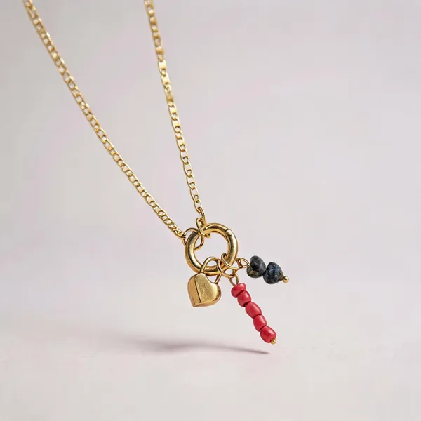 Gold_Stainless_Steel_Heart_Charm_Necklace_For_Women