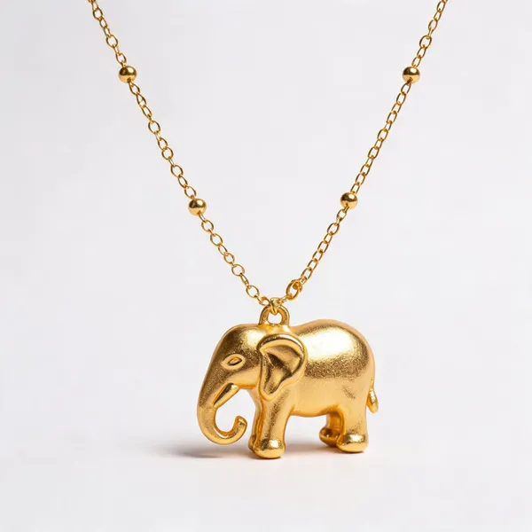 Gold_Stainless_Steel_Elephant_Charm_Necklace_For_Women
