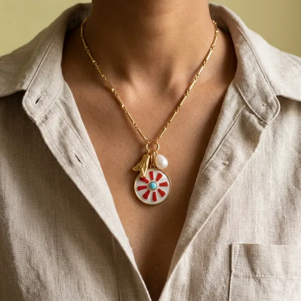 Gold_Electroplated_Watermelon_Motif_Pendant_Necklace_For_Women
