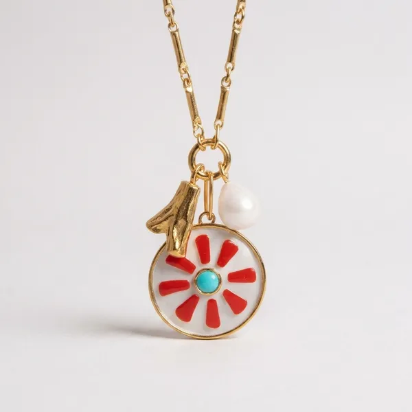 Gold_Electroplated_Watermelon_Motif_Pendant_Necklace_For_Women