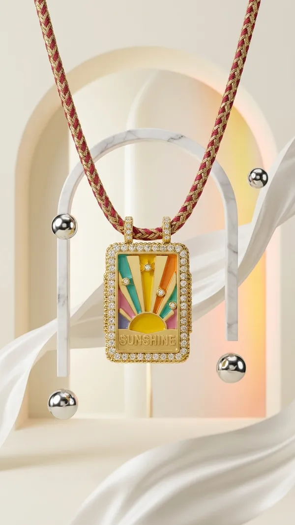Gold_Electroplated_Sunshine_Motif_Pendant_Necklace_For_Women