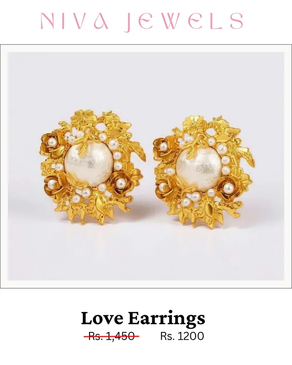 Gold_Stainless_Steel_Floral_Pearl_Stud_Earrings_For_Women