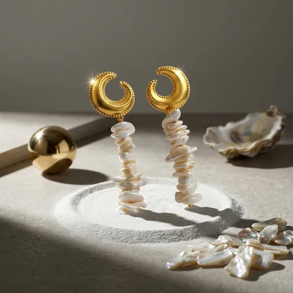 Gold_Stainless_Steel_Shell_Drop_Earrings_For_Women