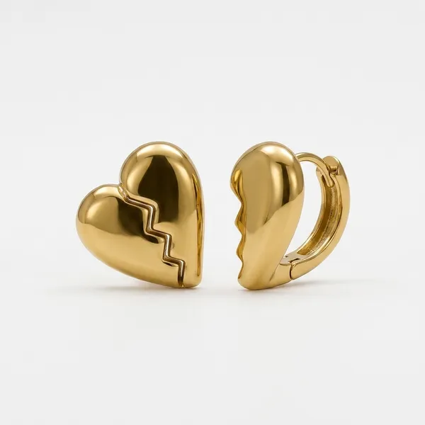 Gold_Broken_Heart_Stud_Earrings_for_Women