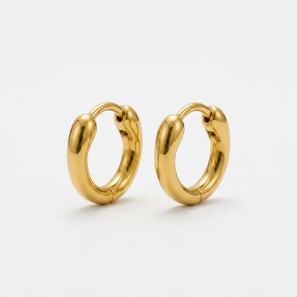 Gold_Chunky_Round_Huggie_Hoop_Earrings_for_Women