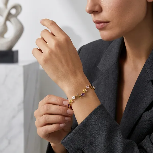 Gold_Multicolor_Tulip_Crystal_Vine_Bracelet_for_Women